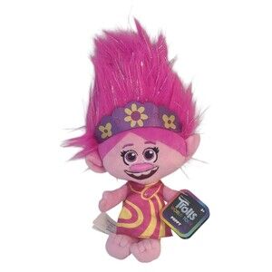 Poppy Plush Stuffed Animal Trolls World Tour 8" NWT Pink Dress Harmony Music